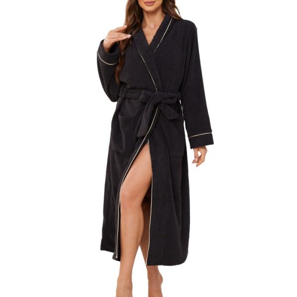 Women Cozy Robes, Soft Long Sleepwear Comfortable Bathrobe for Women Loose Loungewear Warm