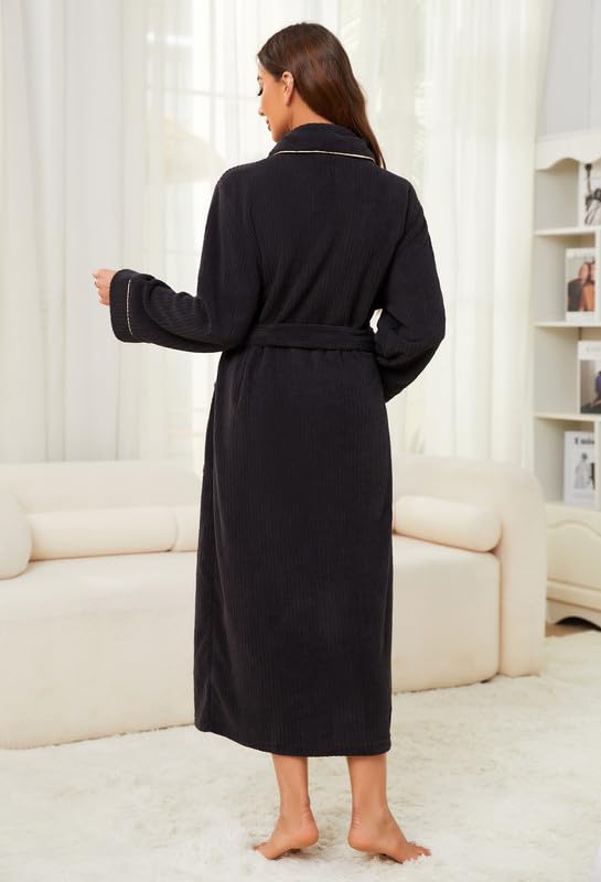 Women Cozy Robes, Soft Long Sleepwear Comfortable Bathrobe for Women Loose Loungewear Warm
