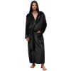 Mens Hooded Robe, Full Length Plush Robe for Men Big and Tall Fleece Bathrobe
