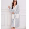 Womens Plush Robe, Soft Fluffy Bathrobe for Women Winter Button Warm Loungewear