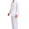 Mens Pajamas Set Satin Sleepwear Long Sleeve Loungewear Button-Down Pajamas for Men S-4XL