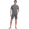 Mens Pajama Sets Shorts - Cool Pajamas Summer Pyjama PJS Loungewear Set - Pajamas Shorts PJ Sleepwear Sets for Men