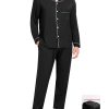 Men Modal Pajama Set Long Sleeve Pjs Button Down Sleepwear Soft Comfy Loungewear Sets 2 Piece Nightwear S-3XL
