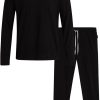 Men's Pajama Set - 2 Piece Long Sleeve Shirt and Pajama Pants, Soft Cotton Sleepwear Pj Set for Men (M-XL)