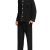 Men Pajamas Set Comfy Modal Pjs Button Down Sleepwear 2 Piece Long Sleeve Lounge Set Soft Nightwear with Pockets