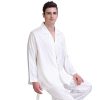 Mens Pajamas Set Satin Sleepwear Long Sleeve Loungewear Button-Down Pajamas for Men S-4XL