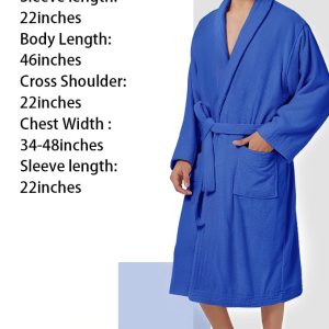 Bathrobe Mens,Pure Cotton Robe for Men,Terry Cloth Bathrobe, Thick Spa-Grade Luxury Towel Bath Robe for Men