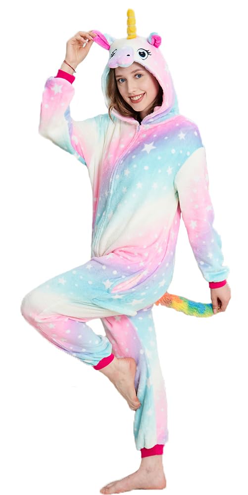 Adult Onesie Unicorn Pajamas for Women Adult Christmas Halloween Cosplay Costume Sleepwear