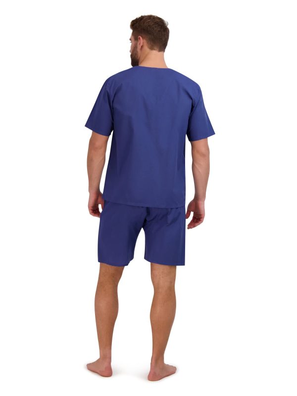 Men's Short Sleeve Pajama Set, Navy Heather, Medium
