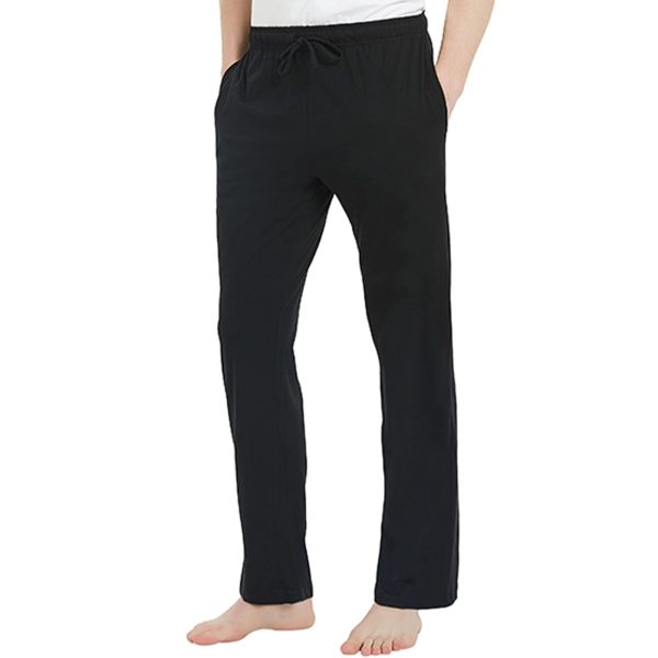 Mens 100% Cotton Pajama Pants, Lightweight Soft Lounge Pant with Pockets Sleep Pj Bottoms for Men