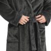 Luxury Mens Robe with Hood, Ultra Cozy Fleece Bathrobe for Men, Plush Hooded Robe with Belt & 2 Pockets
