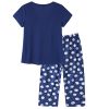 Women Soft Comfy Pajamas Cute Cat Short Sleeve Capri Pants PJS Set