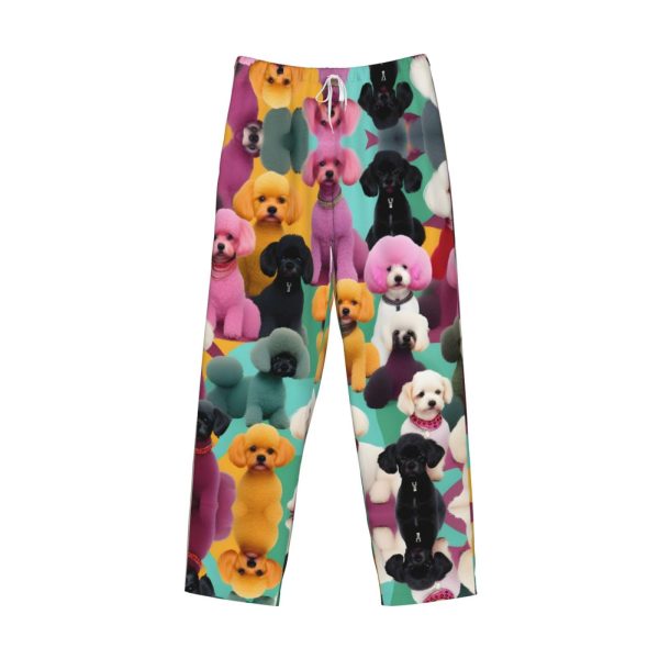 Poodles Dogs Print Lounge Waistband Drawstring Mens Pajama Pants Fashion Custom Sleepwear