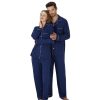PGJJZ Matching Pajamas for Couples, Button Up Pjs Set for Men and Women Soft Warm Loungewear