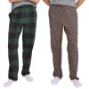 Men's 2 Pack Flannel Lounge Pajama Pants (Green, Medium)