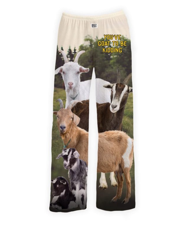 Goat Lounge Pajama Pants for Men and Women | Humorous, Funny, Comfortable Bottoms - Goat to be Kidding Print