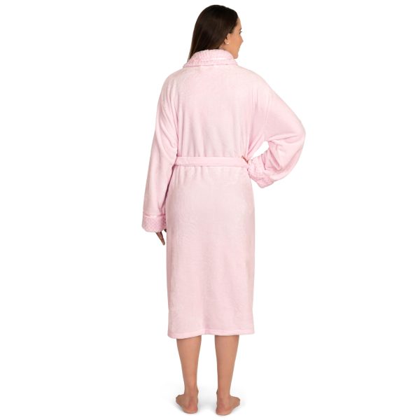 Soft Plush Women Fleece Robe, Cozy Warm Bathrobe, Fuzzy Female Long Spa Robe