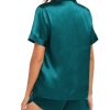 Couple Satin Matching Pajamas Sets Women & Men Short Sleeve Sleepwear Silk Button Down Nightwear 2 Pieces Loungewear