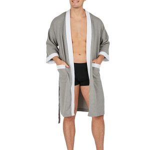 Men's Robe Cotton Bathrobe Soft Knee Length Sleepwear