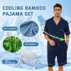 Mens Pajama Set, Pajamas Made from Bamboo Pulp Viscose Lightweight Button-up PJS for Men