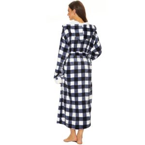 Plush Robes For Women, Fleece Fuzzy Womens Robe,Soft Warm Women's Bathrobe with Hood for Bath Spa Shower House