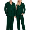 Matching Couple Christmas Pajamas Set Modal Long Sleeve Button-Down Sleepwear Family Festival Party Xmas PJs Sets