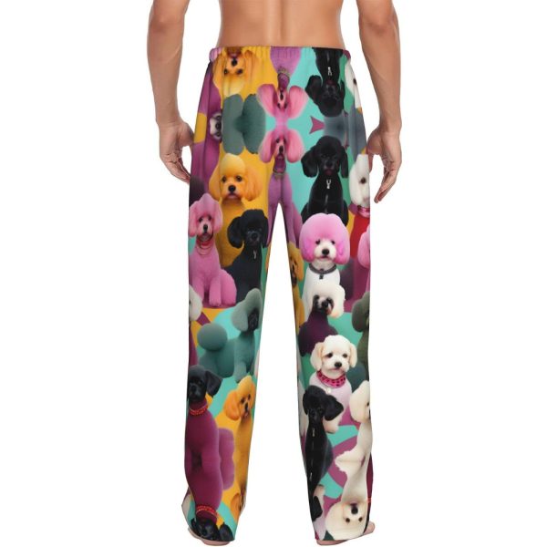 Poodles Dogs Print Lounge Waistband Drawstring Mens Pajama Pants Fashion Custom Sleepwear