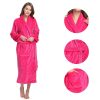 Womens Fleece Robes, Soft Plush Long Bathrobe, Thick Kimono Robes for Womens, Warm House Coat