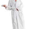 Women's Plush Fleece Bathrobe, Warm and Fluffy Sherpa, Soft Dot Jacquard Robe