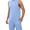 Men's Pajamas Set Workout Tank Top Pjs Sets with Shorts 2 Piece Soft Sleeveless Casual Shirts Loungewear Sets, S-XXL