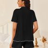 Womens Pajama Sets Button Up Bride Pjs Set 2 Piece Soft Sleepwear Short Sleeve Lounge Sets with Shorts, S-XXL