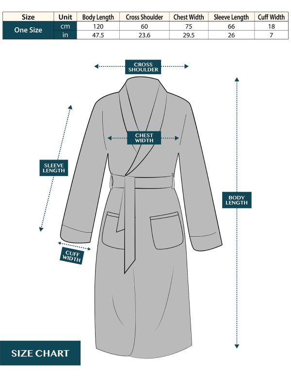 Fleece Mens Robe, Plush Flannel Bathrobe, Soft Long Spa Robe for Men
