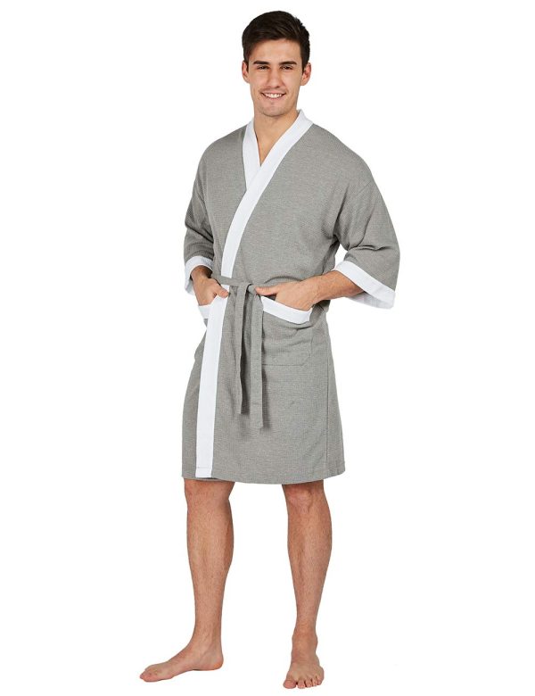Men's Robe Cotton Bathrobe Soft Knee Length Sleepwear