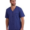 Men's Short Sleeve Pajama Set, Navy Heather, Medium