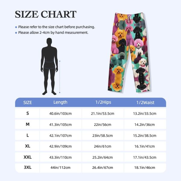 Poodles Dogs Print Lounge Waistband Drawstring Mens Pajama Pants Fashion Custom Sleepwear