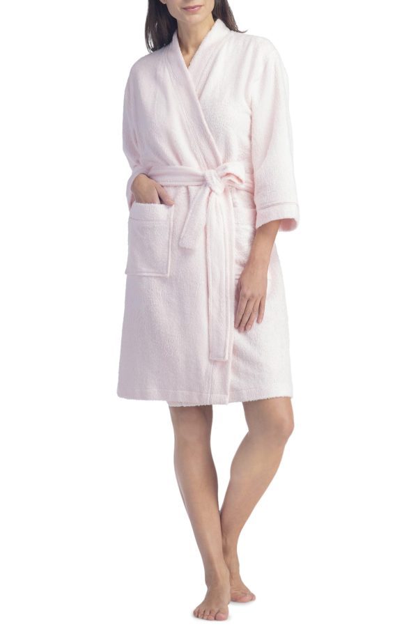 Women's Terry Bathrobe; Kimono Style; Front Pockets