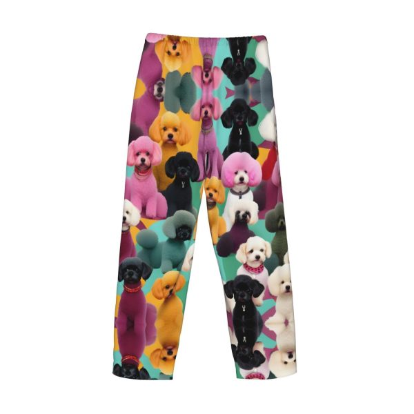 Poodles Dogs Print Lounge Waistband Drawstring Mens Pajama Pants Fashion Custom Sleepwear