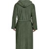 Mens Fleece Hooded Bathrobe Soft Plush Long House Coat with Pockets Flannel Nightgown Fluffy Warm Robe Sleepwear