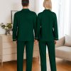 Matching Couple Christmas Pajamas Set Modal Long Sleeve Button-Down Sleepwear Family Festival Party Xmas PJs Sets