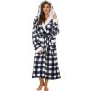 Plush Robes For Women, Fleece Fuzzy Womens Robe,Soft Warm Women's Bathrobe with Hood for Bath Spa Shower House