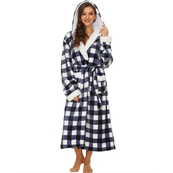 Plush Robes For Women, Fleece Fuzzy Womens Robe,Soft Warm Women's Bathrobe with Hood for Bath Spa Shower House