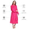 Womens Fleece Robes, Soft Plush Long Bathrobe, Thick Kimono Robes for Womens, Warm House Coat