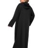 Women Hooded Zipper Robe Plus Size Zip Up Sweatshirt Robe Long Zipper Front Housecoat with Pockets S-4X