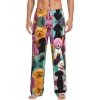 Poodles Dogs Print Lounge Waistband Drawstring Mens Pajama Pants Fashion Custom Sleepwear