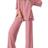 Lounge Sets for Women Short Sleeve Tops and Long Pants Soft Comfy Pajamas Set 2 Piece Outfits S-XXL