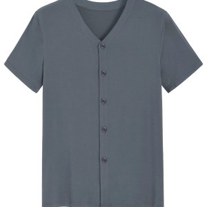 Men's Viscose Button Up Short Sleeves Pajamas Set