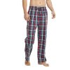Men's Cotton Woven Pajama Pants, Soft Lounge Pajama Pants with big pockets for Men Plaid Pj Bottoms