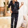 Pajamas Set Long Sleeve Pj Sets 2 Piece Jogger Pajama Sets Soft Sleepwear Loungewear for Women