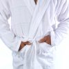 mens Turkish Hooded Bathrobe With Pocket for Men Women Lightweight Soft Ultra Absorbent Beach, Pool