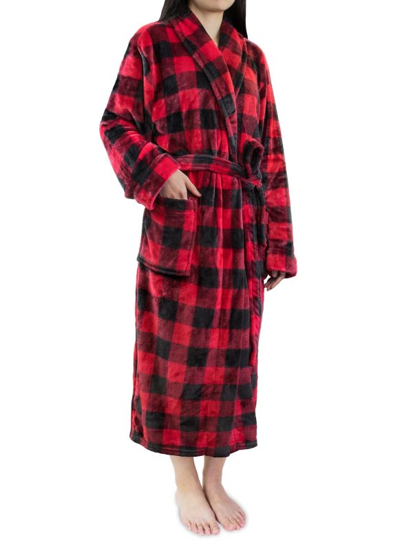 Robes For Women, Fleece Soft Fluffy Bathrobe, Plush Cozy Long Spa Robe